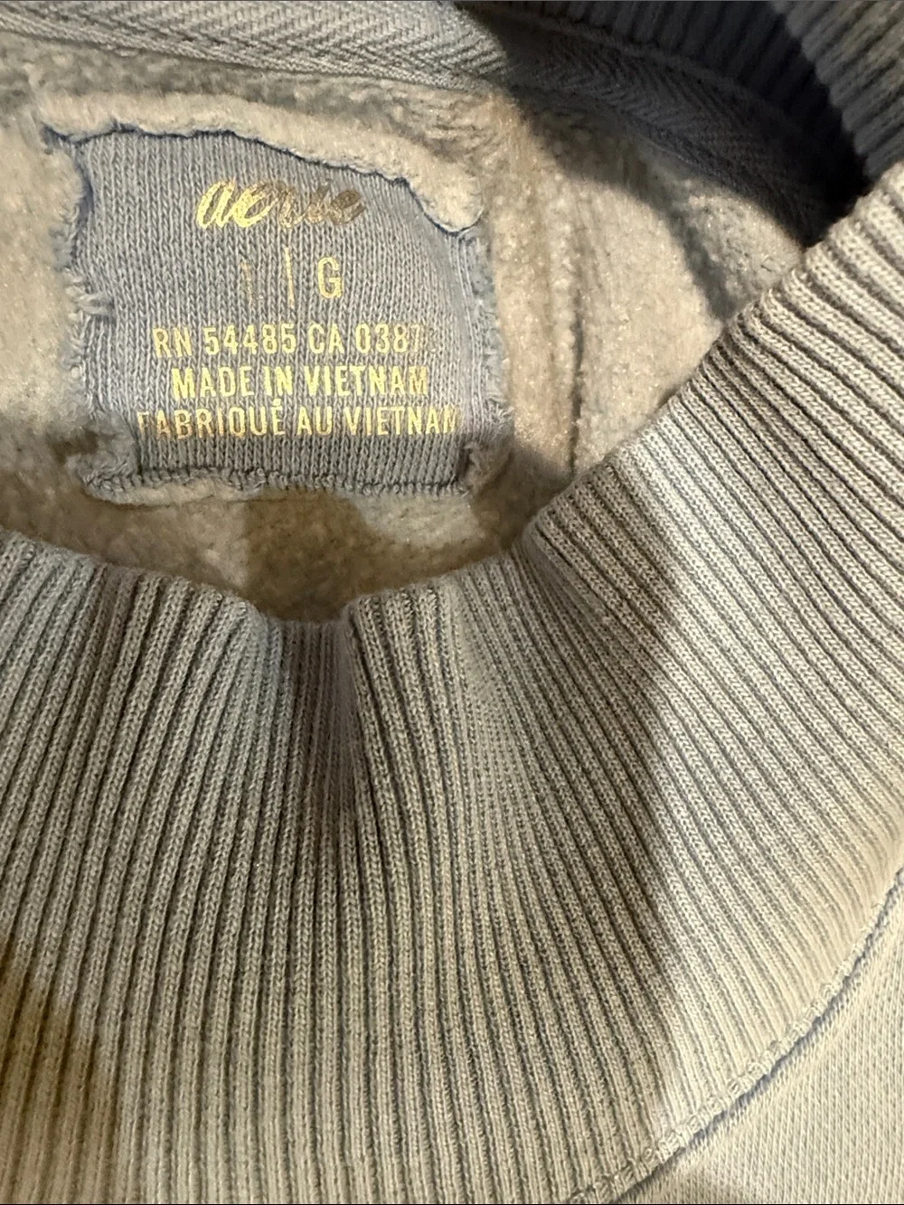 Aerie Women’s Light Blue Mock Neck Sweatshirt - Picture 3 of 3